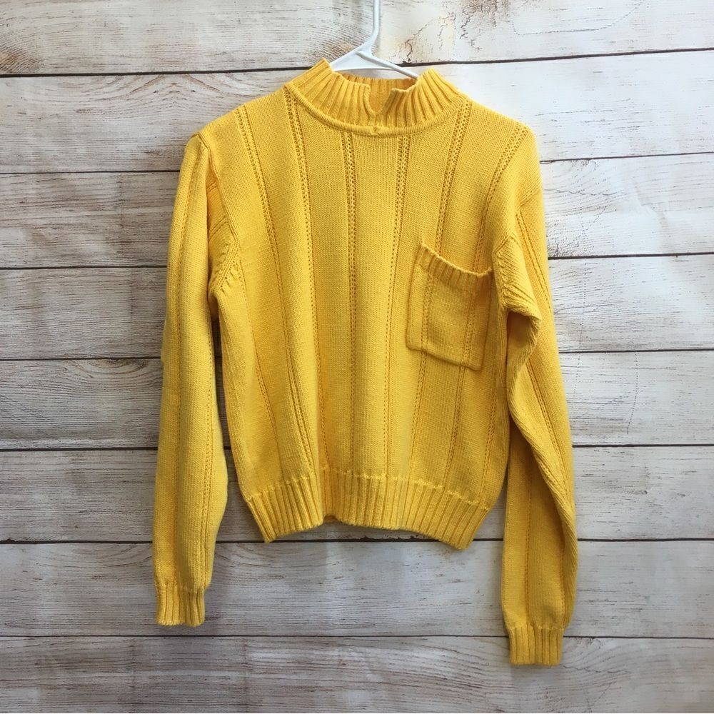 VINTAGE‎ LIZWEAR CROPPED SWEATER IN MUSTARD YELLOW